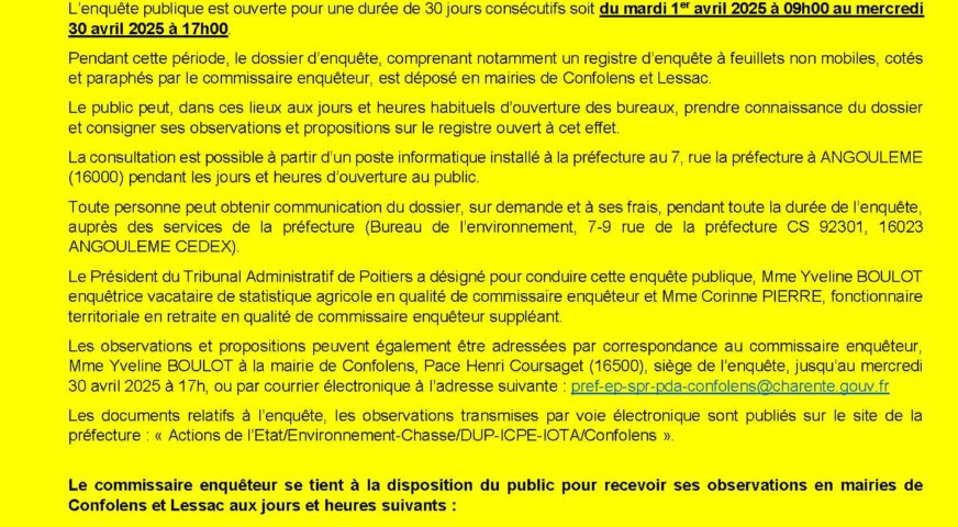 Une enquête publique sur la définition de ces périmètres aura lieu du 1er avril au 30 avril 2025. 