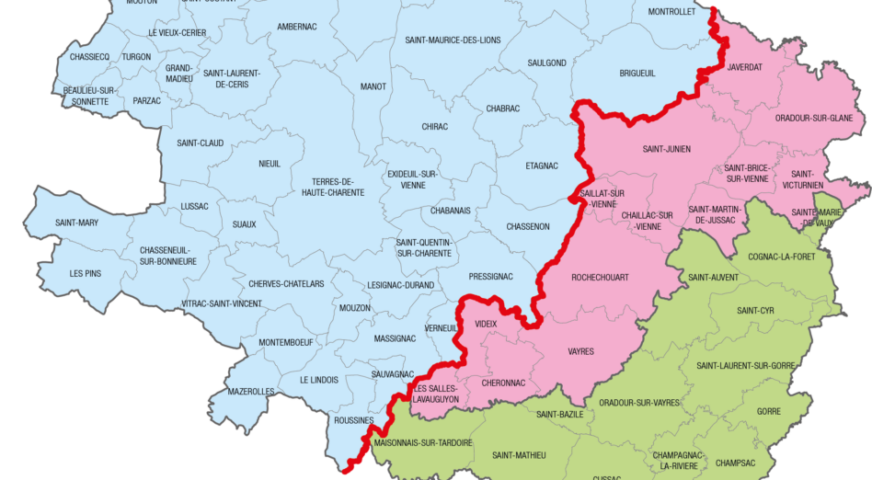 Carte du territoire du SCoT Charente e Limousine